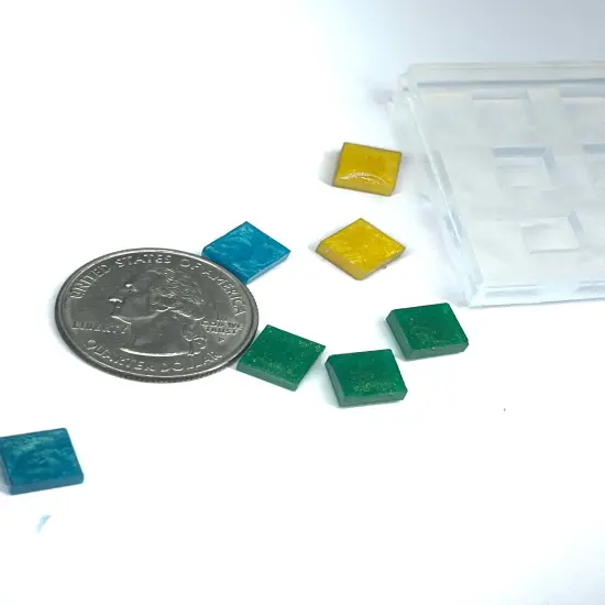 Mini Square Stud Earrings Silicone Mold 8.29mm (B10) {2}