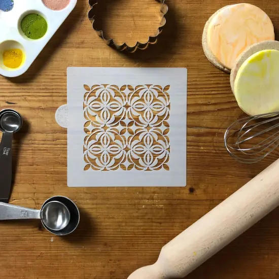 Casablanca Tile Cookie & Craft Stencil | CM133 by Designer Stencils | Cookie Decorating Tools | Baking Stencils for Royal Icing, Airbrush, Dusting Powder | Craft Stencils for Canvas, Paper, Wood | Reusable Food Grade Stencil {2}
