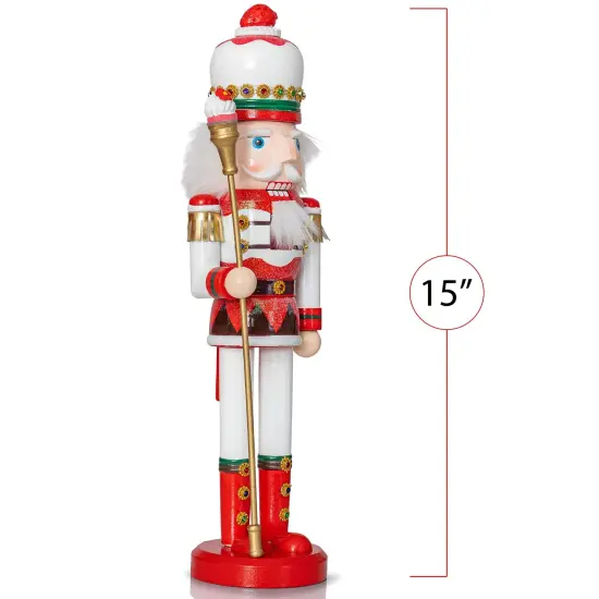 Ornativity Strawberry Toy Soldier Nutcracker - Wooden Strawberry Hat with Cupcake Scepter King Theme Christmas Nutcracker Figure Holiday Decoration {5}