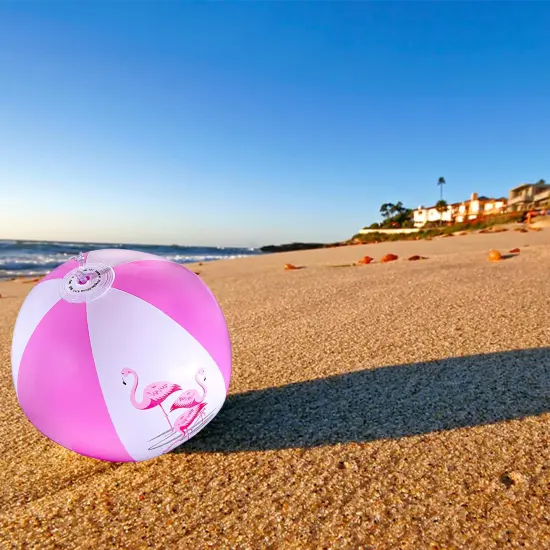 12" Pink Flamingo Party Pack Inflatable Beach Balls - Beach Pool Pink / Flamingo Themed Party Toys (12 Pack) {5}