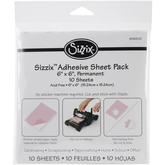 Multipack of 6 - Sizzix Adhesive Sheets 6"X6" 10/Pkg-Permanent {2}