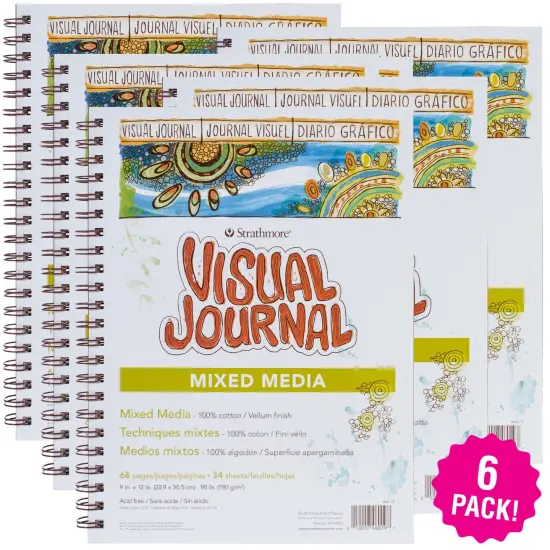 Multipack of 6 - Strathmore Visual Journal Mixed Media Vellum 9"X12"-34 Sheets {1}