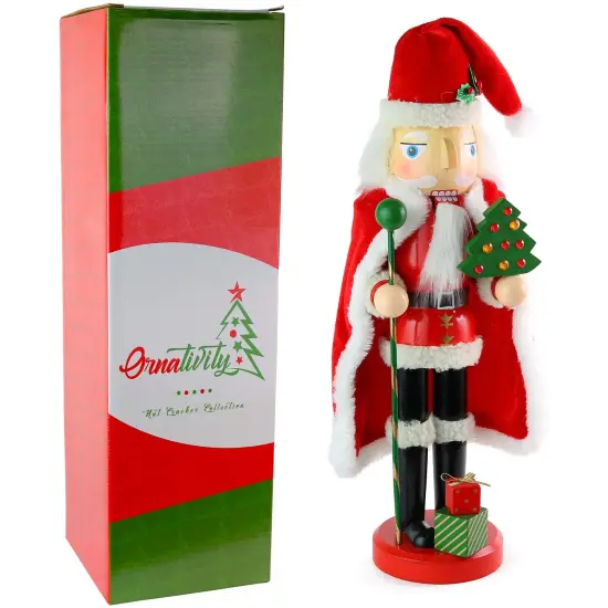 Ornativity Santa Nutcracker 13.5" - Holiday Wooden Nutcracker Santa Figure Home Decoration {4}