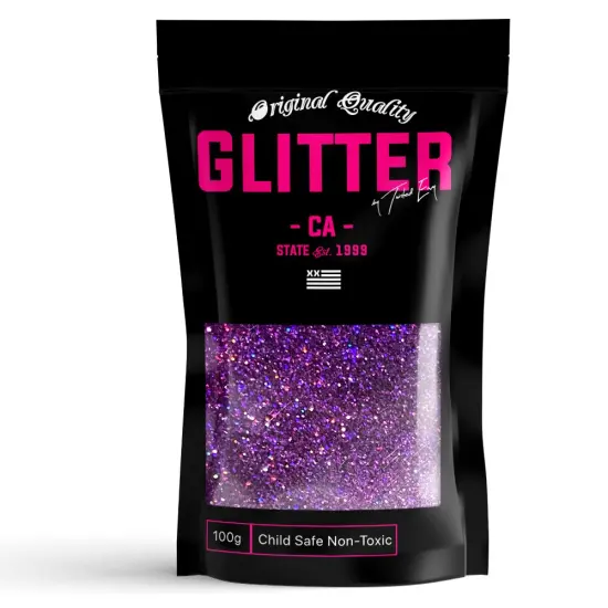 Purple Holographic Premium Glitter Multi Purpose Dust Powder 100g / 3.5oz for use with Arts & Crafts Wine Glass Decoration Weddings Cards Flowers Cosmetic Face Body (PACKAGING MAY VARY) {1}