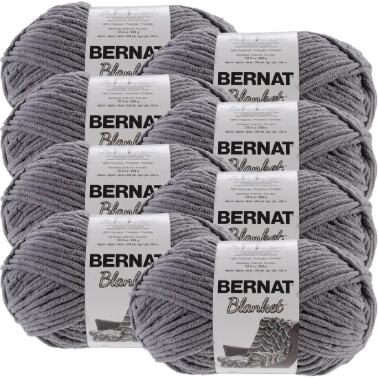 Multipack of 8 - Bernat Blanket Big Ball Yarn-Dark Grey {1}