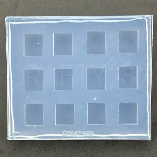 Mini Square Stud Earrings Silicone Mold 8.29mm (B10) {3}
