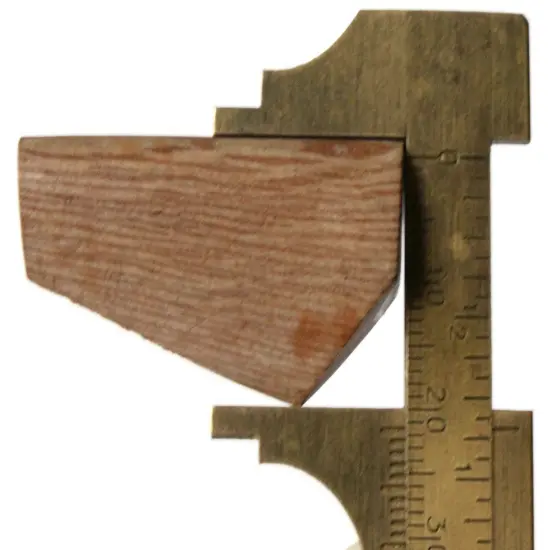 7 41mm Smooth Brown Vintage Wood Abstract Polygon Beads {6}