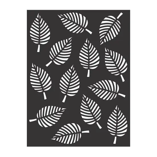 Pack of 3 - Little Birdie Reusable Stencil 7.3"X9.7"-Leaf Melody {2}