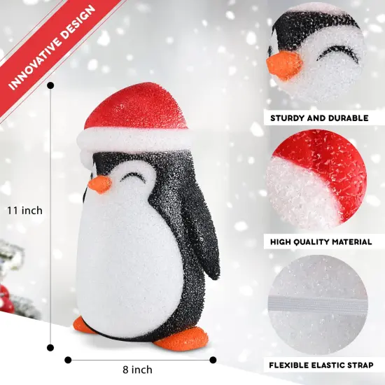 Ornativity Penguin Porch Light Cover - Penguins Head Outdoor Front Porch Lamp Holiday Decoration Covers - Set of 2 {5}