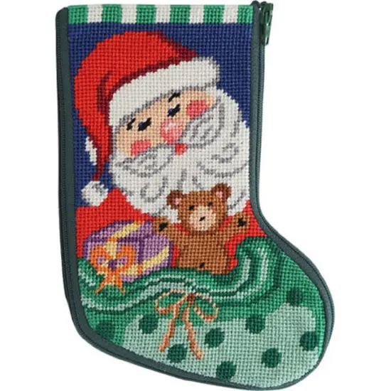 Stitch & Zip Santa and Toys Mini Stocking Needlepoint Kit Multicolor {1}