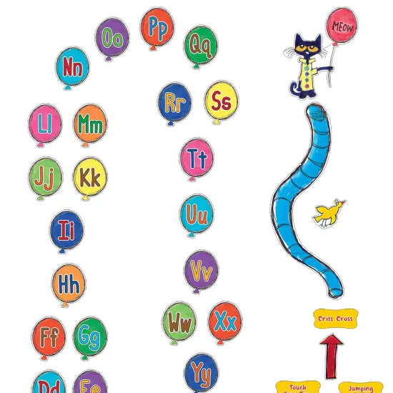 Pete the Cat Alphabet Balloons Sensory Path {2}