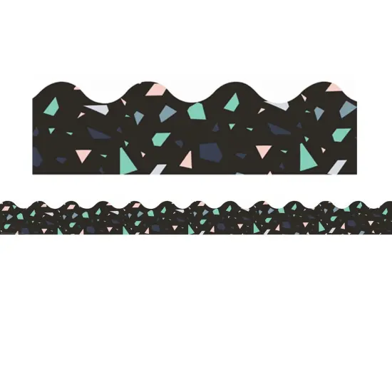 Simply Sassy Black Terrazzo Deco Trim&reg; Extra Wide Die Cut, 37 Feet Per Pack, 6 Packs {2}