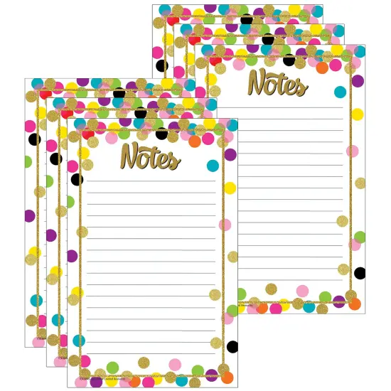Confetti Notepad, 5" x 8", 50 Sheets Per Pad, Pack of 6 {1}