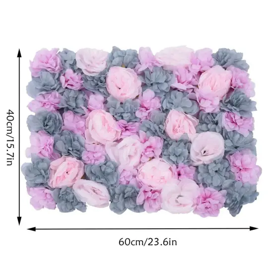 3D Silk Hydrangea Rose Artificial Flower Wall Panel {5}