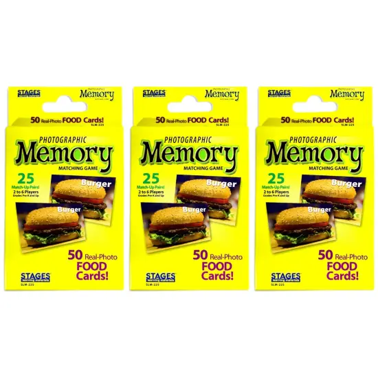 Photographic Memory Matching Game, Food, Pack of 3 {1}