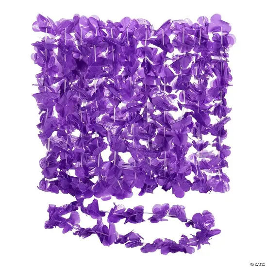 Flower Plastic Leis - 12 Pc. Purple {1}