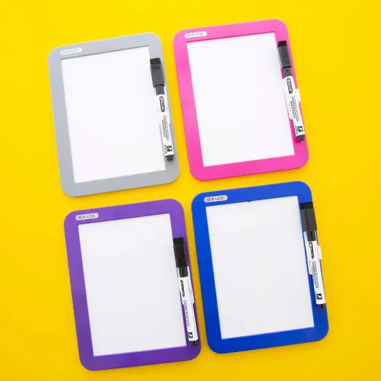 Magnetic Locker Dry Erase Board with Marker, 5" x 7", Assorted, Pack of 12 {2}