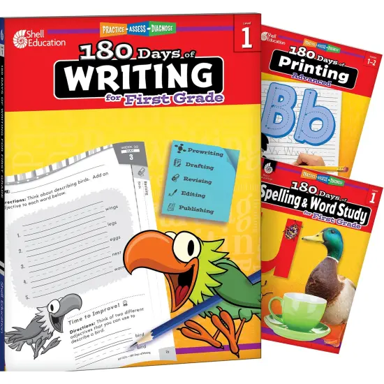 180 Days Writing, Spelling, & Printing Grade 1: 3-Book Set {1}
