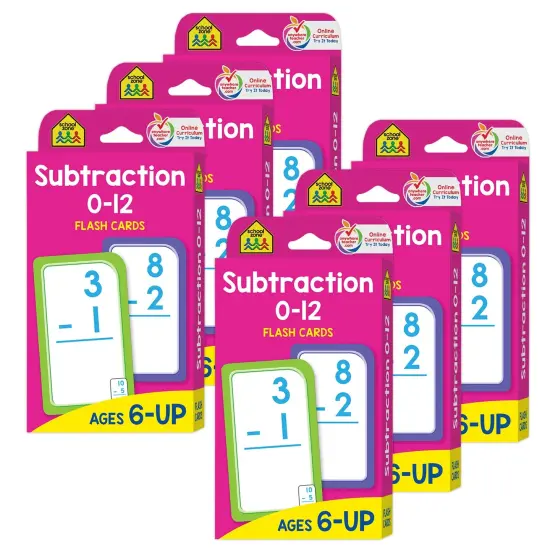 Subtraction 0-12 Flash Cards, 6 Packs {1}