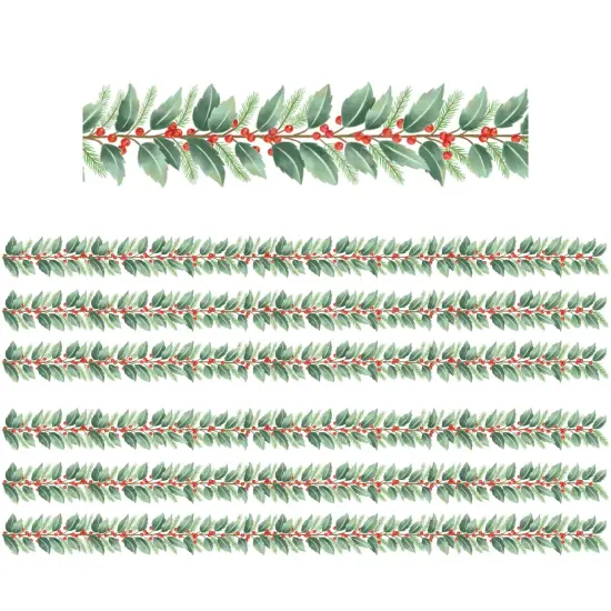 Holly Die-Cut Border Trim, 35 Feet Per Pack, 6 Packs {1}