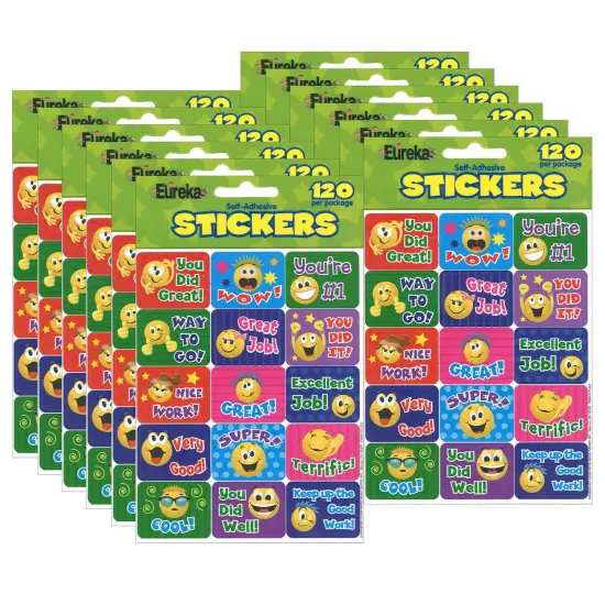 Emoticons Success Stickers, 120 Per Pack, 12 Packs {1}