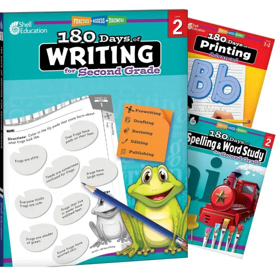 180 Days Writing, Spelling, & Printing Grade 2: 3-Book Set {1}