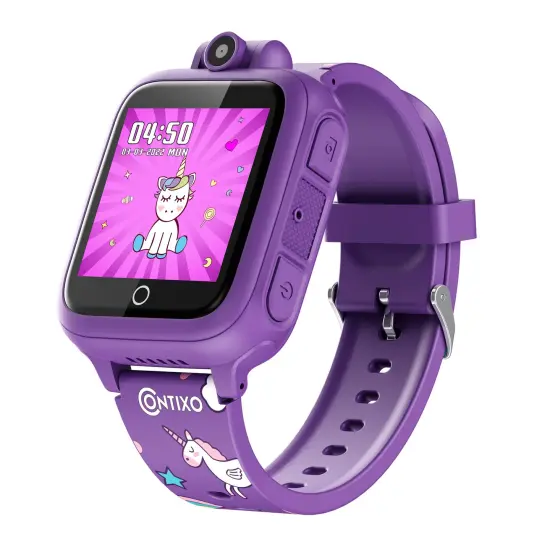 KW1 Smart Watch for Kids with Educational Games, HD Touch Screen, Camera, and MP3 Music Player, Purple {1}