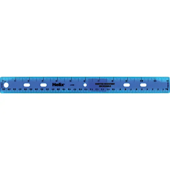 Shatter Resistant Ringbinder Ruler 12" / 30cm, Pack of 25 {3}