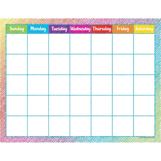 Colorful Scribble Calendar Chart, Pack of 6 {1}