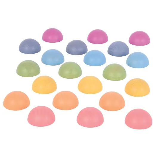 Rainbow Wooden Semispheres - Set of 21 {1}