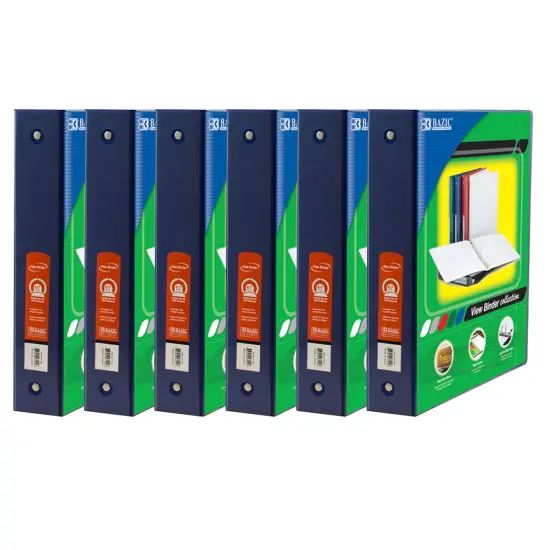 3-Ring View Binder with 2 Pockets, 1.5", Blue, Pack of 6 {1}