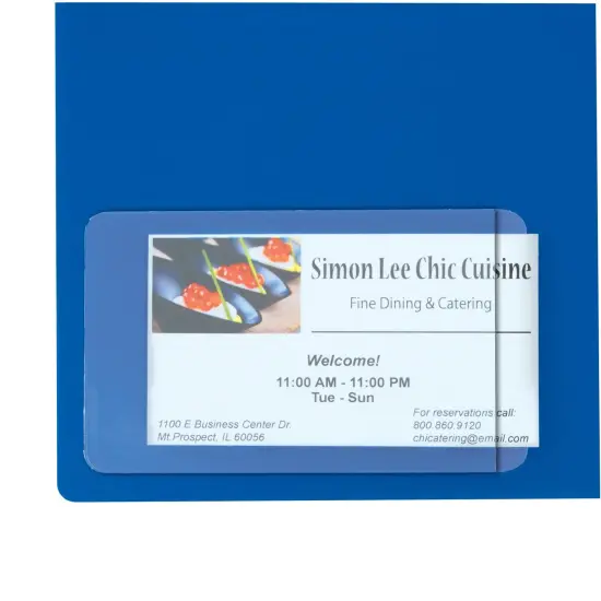 Self-Adhesive Business Card Holder, Side Load, 2" x 3-1/2", 10 Per Pack, 5 Packs {2}