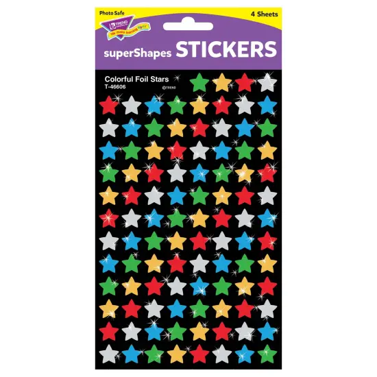 Colorful Foil Stars superShapes Stickers, 400 Per Pack, 6 Packs {4}