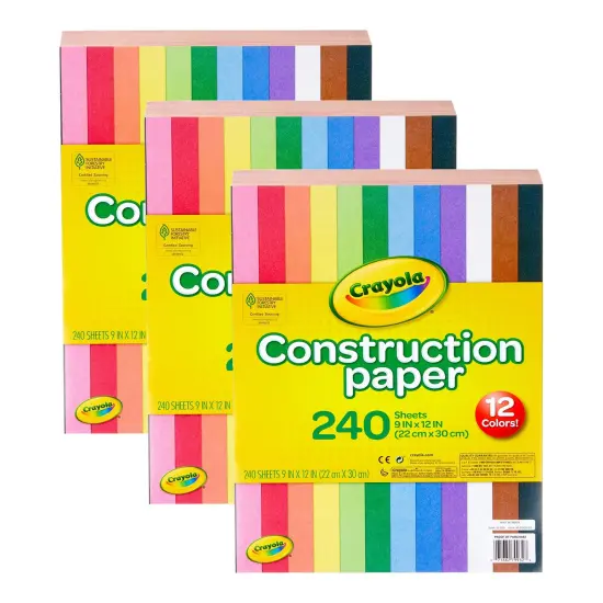 Construction Paper, 240 Sheets Per Pack, 3 Packs {1}