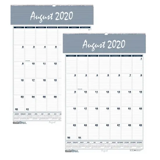 Bar Harbor Academic Wall Calendar, 12" x 17", Pack of 2 {1}