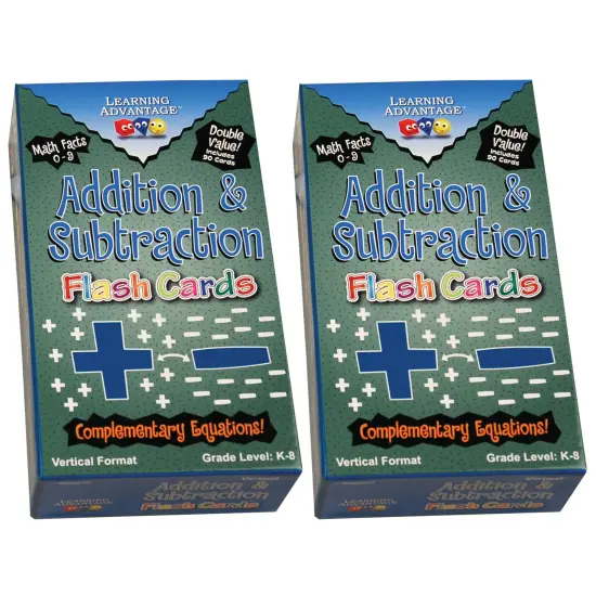 Double-Value Vertical Flash Cards - Addition & Subtraction Set - 90 Per Pack, 2 Packs {1}