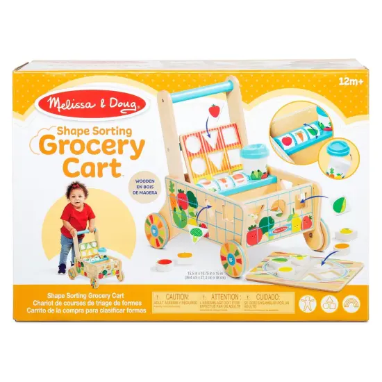 Wooden Shape Sorting Grocery Cart {1}