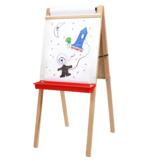 Child's Deluxe Double Easel, Green Chalkboard/Dry Erase Board, 44" T x 19" W {3}