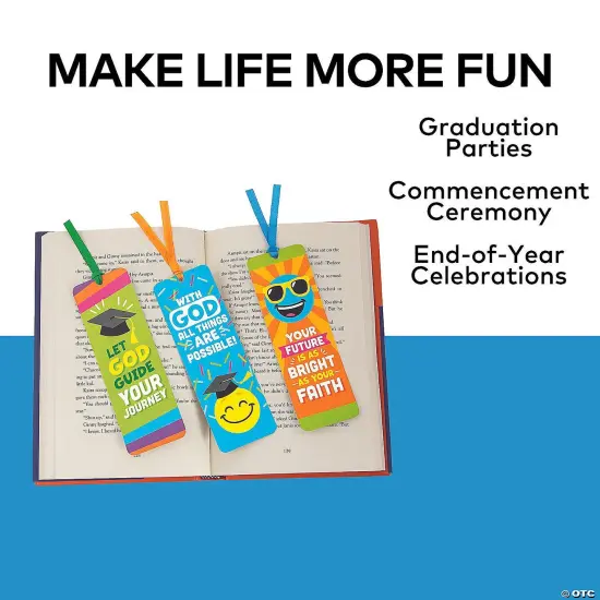 2" x 6" Religious Elementary School Graduation Cardstock Bookmarks - 24 Pc. {3}