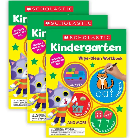 Kindergarten Wipe-Clean Workbook, Pack of 3 {1}
