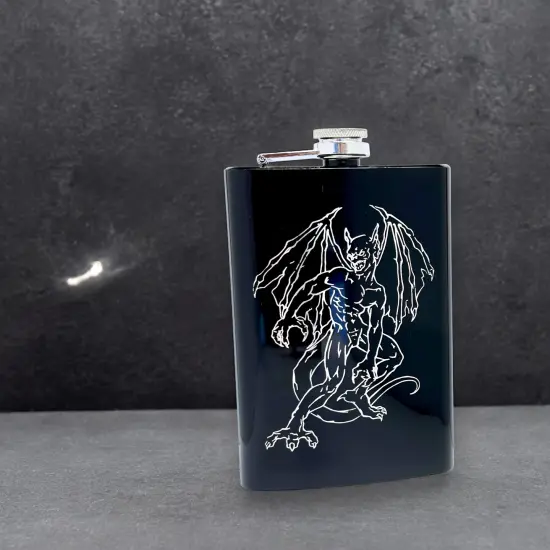 8oz Gargoyle BLACK Flask {5}
