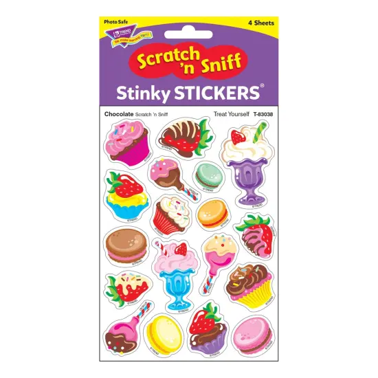Treat Yourself/Chocolate Mixed Shapes Stinky Stickers&reg;, 72 Per Pack, 6 Packs {2}