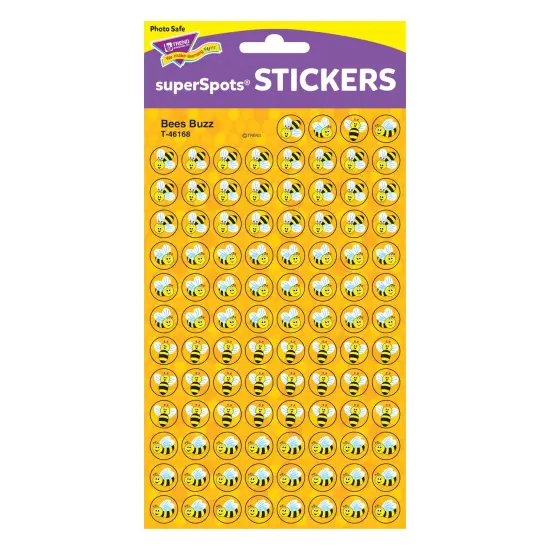 Bees Buzz superSpots&reg; Stickers, 800 Per Pack, 6 Packs {3}