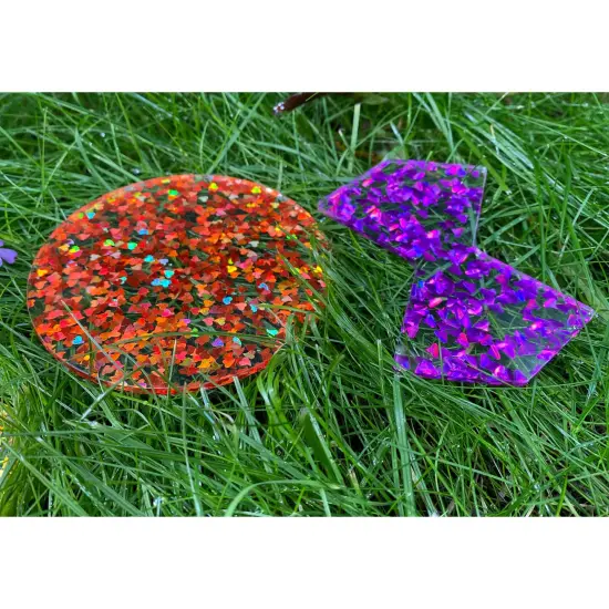 Rainbow Glitter Shapes - Set of 21 - 7 Colors - Explore Colors and Early Geometry {3}
