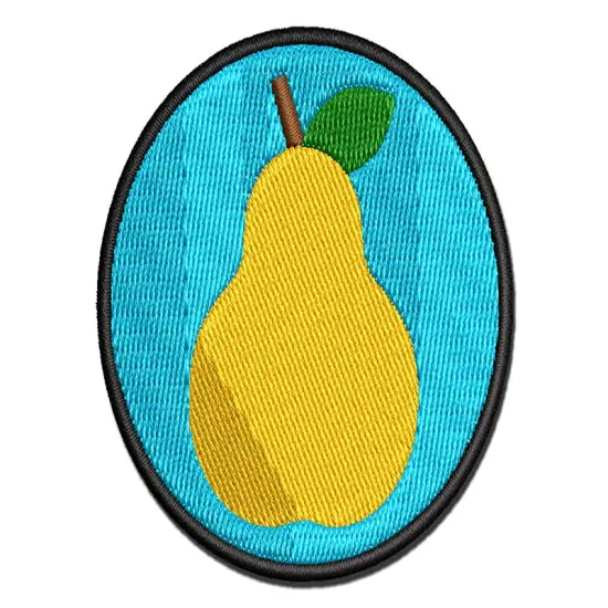 Pear Fruit Solid Multi-Color Embroidered Iron-On or Hook & Loop Patch Applique {1}