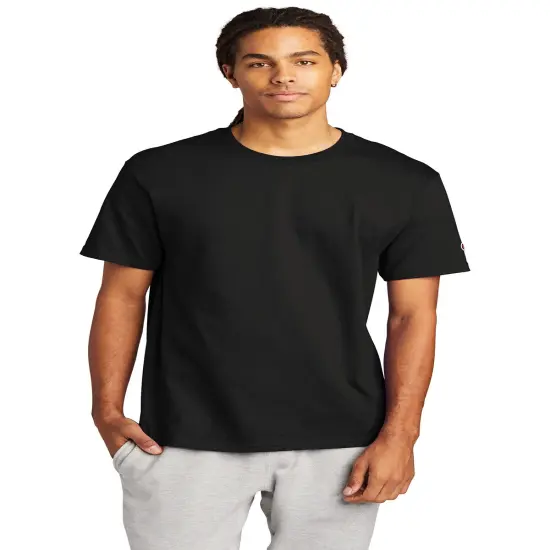 Champion &reg; Heritage Jersey Crew Neck Short Sleeve Tee Shirt For Adult Black {1}