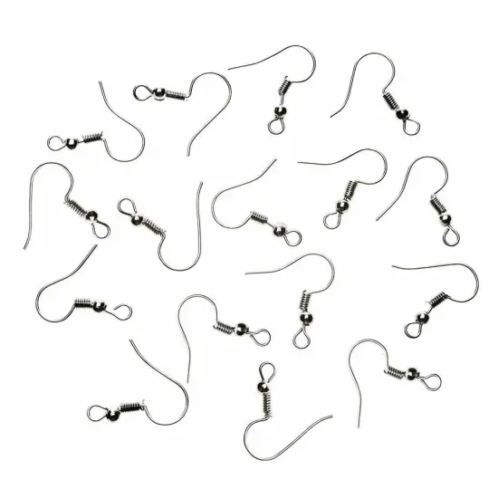 DIY JEWELRY Making Findings Earring Hook Coil Ear Wire French Hook Silver {1}