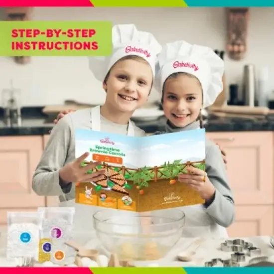 Baketivity Springtime Brownie Carrots Kids Baking Kit {3}