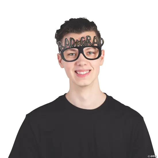 15 3/4" x 3 1/2" Rad Grad Black Cardstock Glasses 24 Pieces {3}