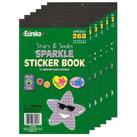Stars & Smiles Sparkle Sticker Book, 6 Books {1}